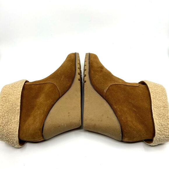 Kelsi Dagger Fontanne Leather and Shearling Wedge Boots Women's 10 US - Picture 7 of 9